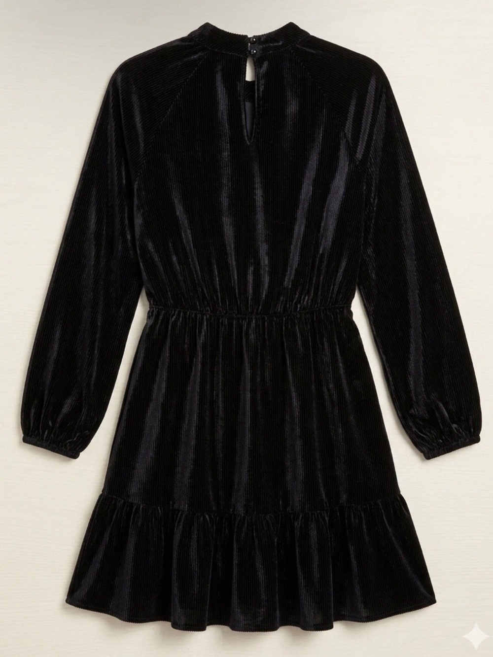 Cloth & Stone Silk Blend Ribbed Velvet Mini Dress Black XS NWOT - Picture 2 of 10